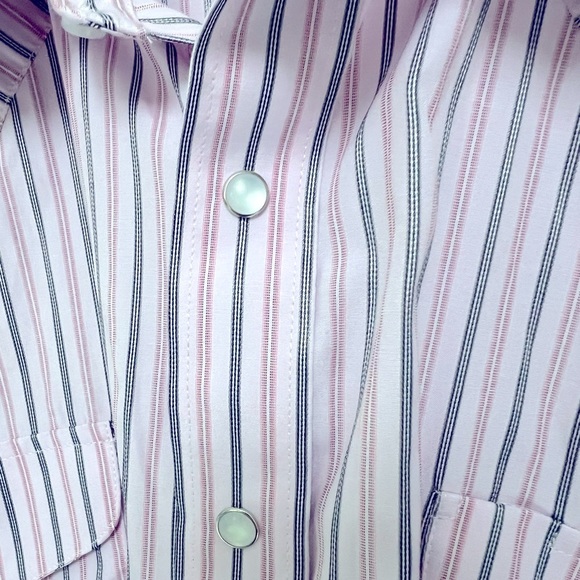 Panhandle Men’s Stripe Pearl Snap Western Shirt Size 18 36 - Picture 5 of 7